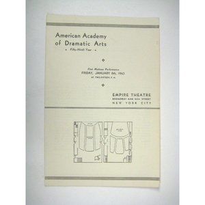 Little Women Program 1943 Empire Theatre Academy Dramatic Art 59th Marian Forest